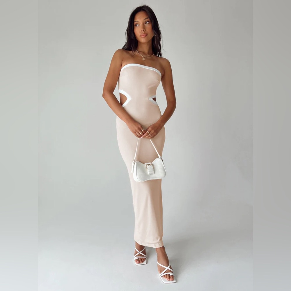NWT Princess Polly Greta Maxi Dress Beige